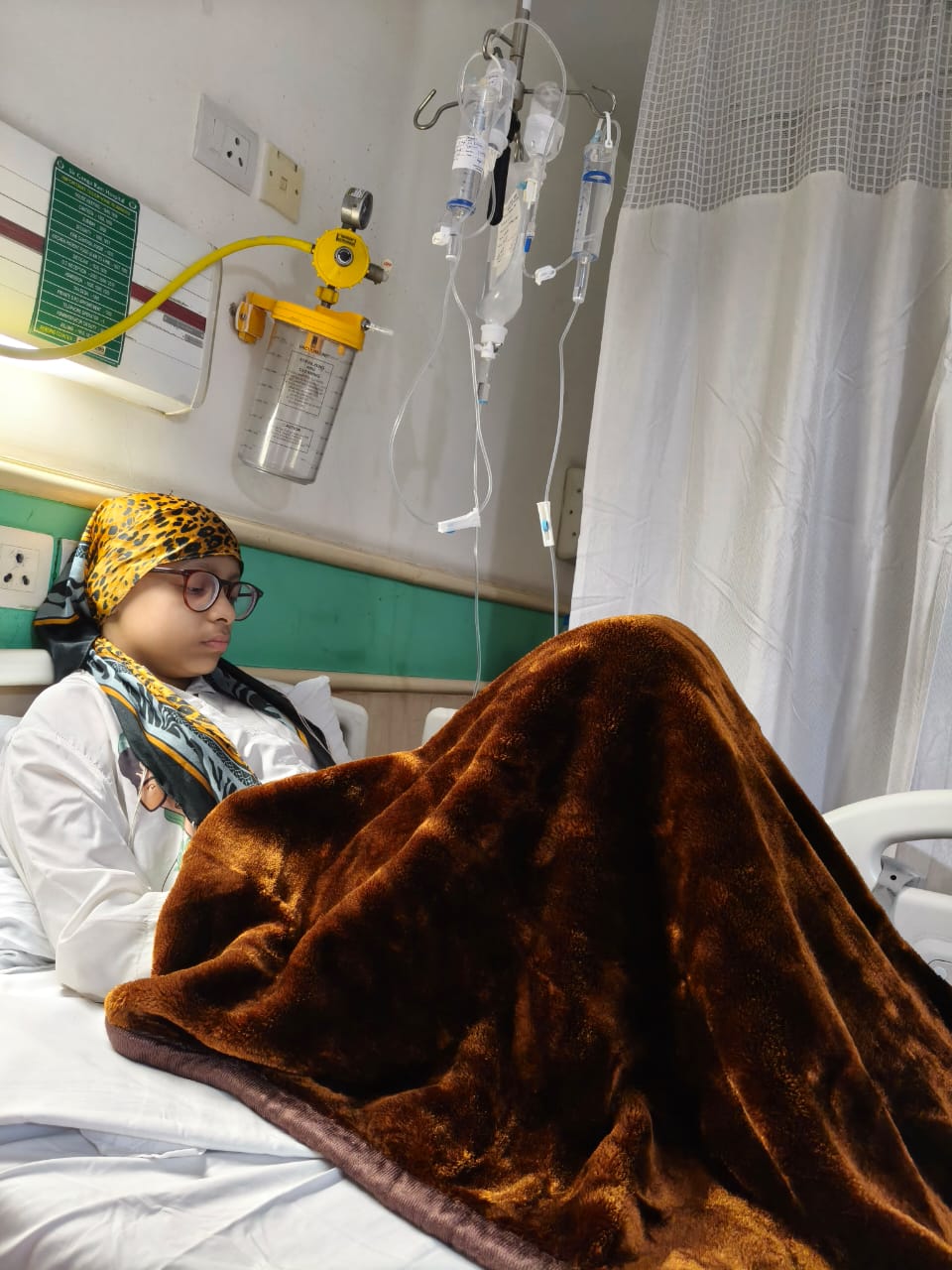 Ishpreet in Hospital after Surgery